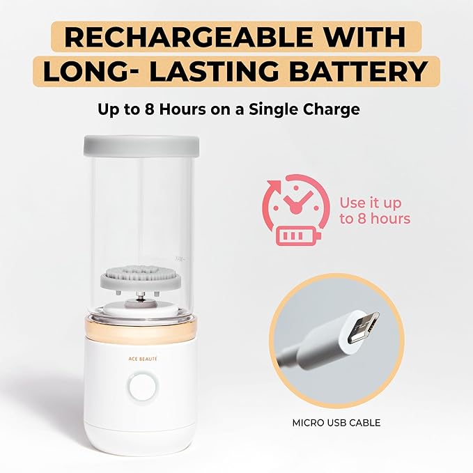 Ace Beaut? Premium Electric Makeup Brush Cleaner Machine Automatic Sponge and Make Up Brush Cleaner Rechargeable and Efficient Deep Cleaning Tool for Beauty Enthusiasts and Professionals