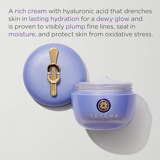 Tatcha Dewy Skin &amp Lips Hydrating Ritual Set Travel Rice Wash Full Size Dewy Skin Cream Wisteria Lip Mask ($119 Value)