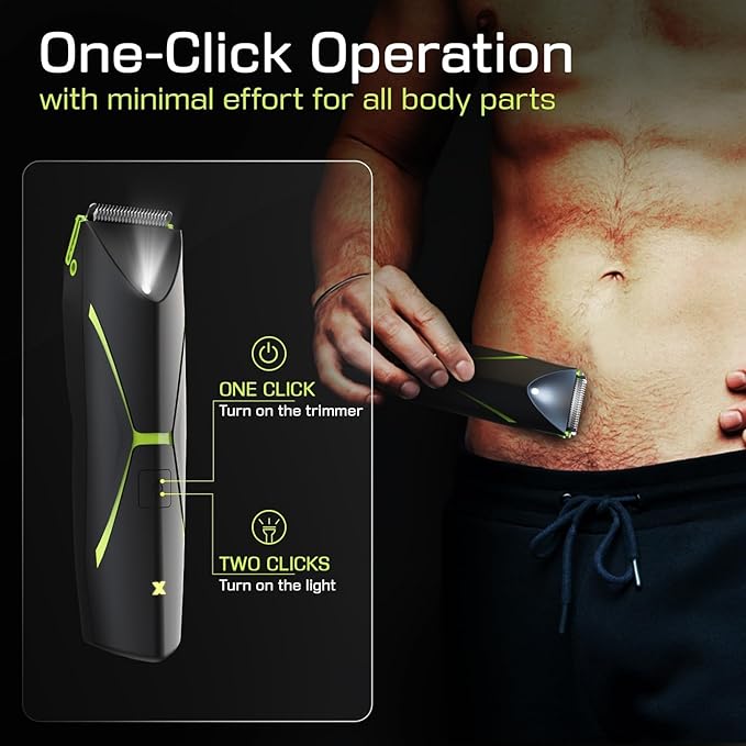 Electric Body Hair Trimmer for Men: Manscape Cordless Ball Body Shaver with Ceramic Blade Waterproof Pubic Hair Groomer Manscaping Rechargeable Wet/Dry Grooming Use for Chest Groin Legs Armpits Travel