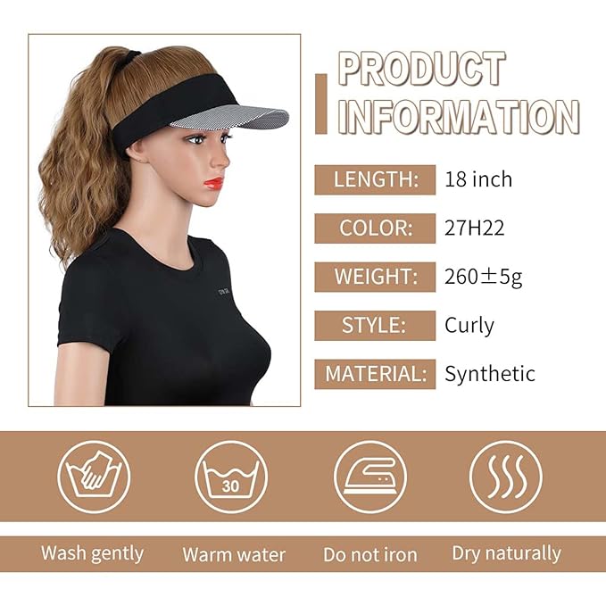 Hat Wig for Women Baseball Hat wig women's wig short curly hair wool curly wig ponytail braid wavy wig