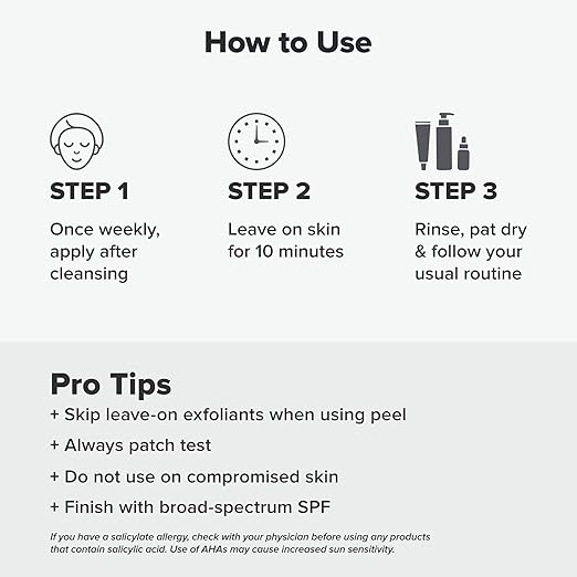 Paula's Choice Skin Perfecting 25% AHA + 2% BHA Face Exfoliant Peel Facial Exfoliant Peel Rinse Off Treatment All Skin Types Fragrance-Free 1 Oz