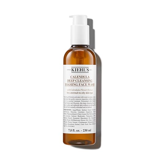 Kiehl's Calendula Deep Cleansing Face Wash Balances Skin While Gently Removing Impurities Soothing and Refreshing Boosts Moisture Barrier for Soft-Feeling Skin Paraben and Sulfate Free