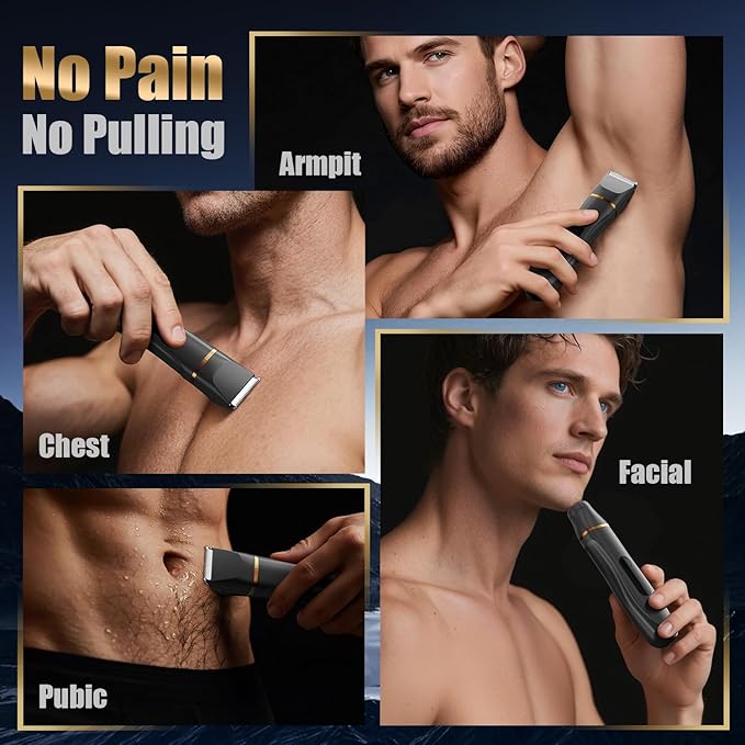 Electric Razor Body Hair Trimmer for Men &amp Women Waterproof Electric Foil Shaver for Face GroinArmBackLegs &amp Chest Wet/Dry Painless Groomer with Ceramic Blade Travel Razors Gift for Him