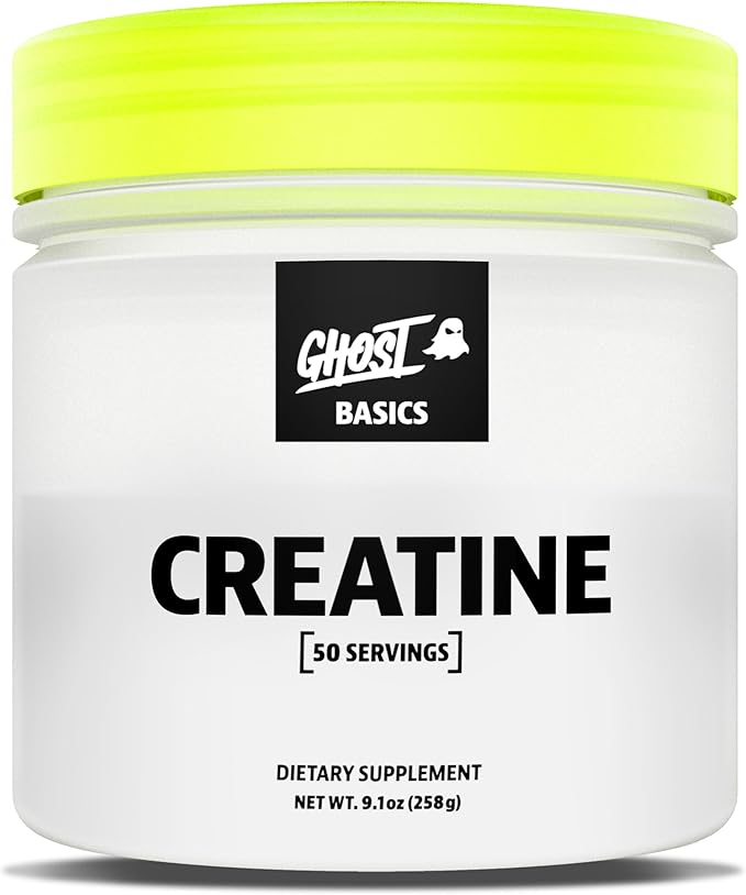 GHOST Basics Creatine Monohydrate Powder for Men &amp Women ? 5G Creapure Creatine Workout Supplement for Muscle Gain ? Vegan Soy Free &amp Gluten Free - 50 Servings