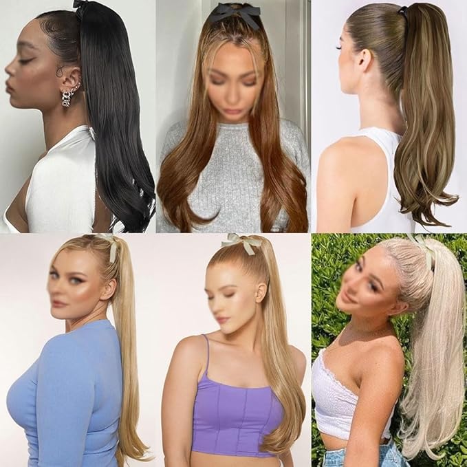 FRANCES Fake Hair Bun Synthetic Messy Bun Women Fashion Long Curly Wig Headband Style Bun Ponytail Hair Extensions Hair Comb Bun Wig Hair Accessories (Color : 12 Size : 22inches-55cm)