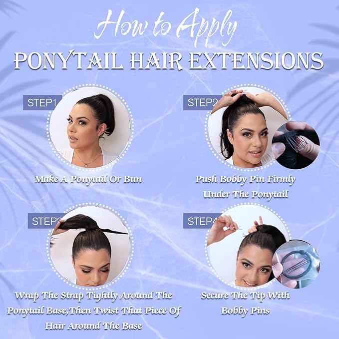 Full Shine Ponytail Extension Human Hair Dark Brown Ombre Honey Blonde Ponytail Clip in Hair Extensions Long Straight Pony Tail Hair Pieces For Women 20Inch 80g