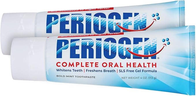 Periogen Toothpaste - Super Cleaning Plaque &amp Tartar Control Formula - SLS Free- 2-Pack