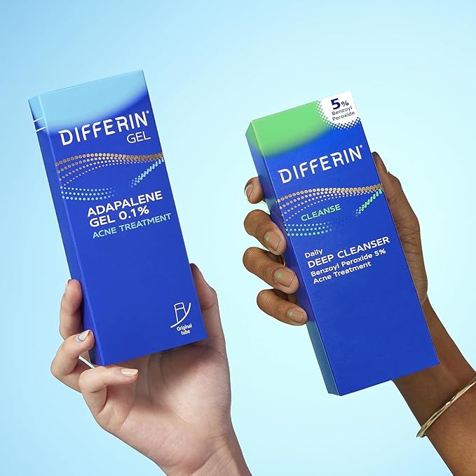 Differin Acne Skin Care Kit Differin Gel Retinoid Acne Treatment for Face with 0.1% Adapalene &amp 5% Benzoyl Peroxide Face Wash &amp Body Wash Designed for Pimple and Acne Prone Skin