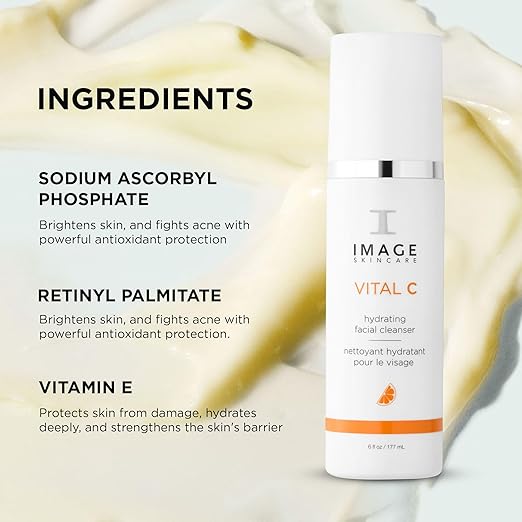 IMAGE Skincare VITAL C Hydrating Facial Cleanser Gentle Face Wash with Vitamin C E and A