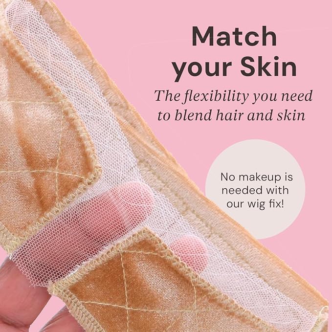 MILANO COLLECTION Lace Wig Grip Cap for Women Adjustable Wig Caps for Women Non Slip with Headband to Secure Lace Top Perfectly in Place One Size Fits All Nude