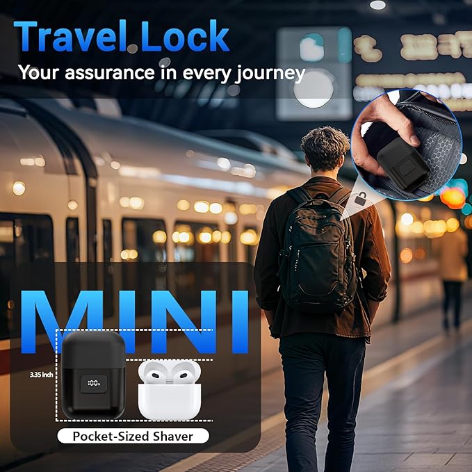 Electric Foil Shavers for Men: Mini Electric Razor with 3 Floating Blades LED Display Dual Speed - IPX7 Waterproof Wet/Dry Cordless Razor USB Fast Charging Travel Lock