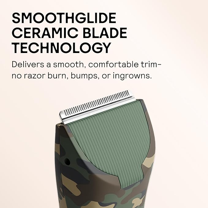 MERIDIAN The Trimmer Original - Body Hair Trimmer for Men Electric Shaver for Pubic Hair Chest Legs &amp Bikini Waterproof &amp Rechargeable Forest