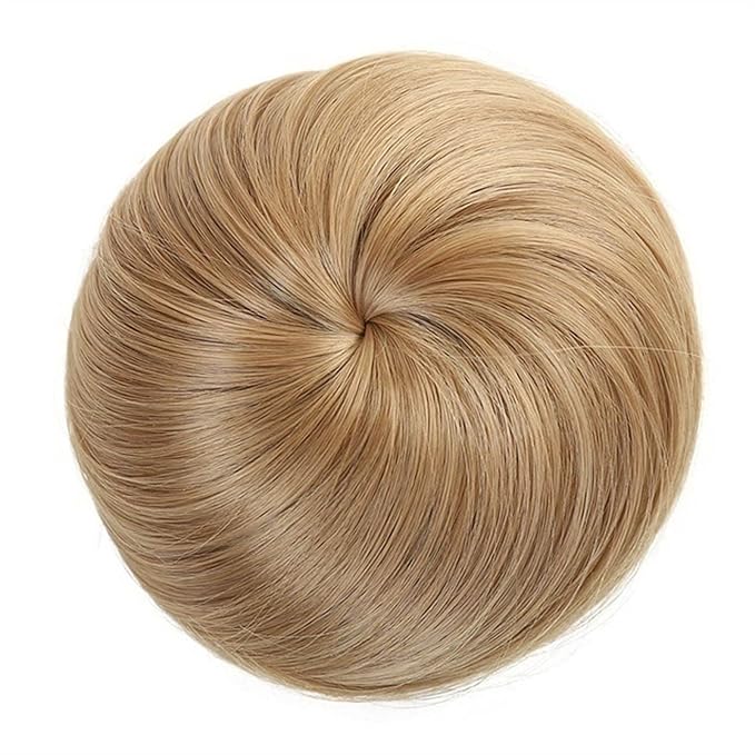 FRANCES Fake Hair Bun Synthetic Hair Bun Donut Bun with Elastic Band Ponytail Extensions Hair Clip Wig Ponytail Headwear for Women Hair Accessories (Color : 103)
