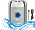 Mini Electric Shaver 2025 New Upgrade Pocket Dual-Head Electric Shaver Travel Portable Beard Trimmer for Men Waterproof Mini Razor USB C Rechargeable (Silver)