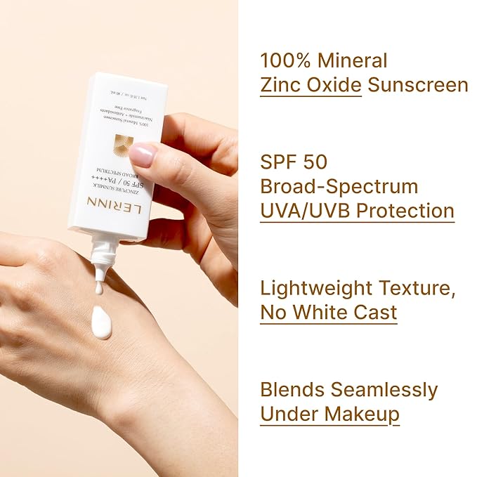 ZincPure Sunmilk SPF 50 PA++++ 100% Mineral Zinc Oxide Face Sunscreen Broad Spectrum UVA/UVB Lightweight No White Cast Fragrance-Free Daily Moisturizer for Sensitive Skin (40 ml)