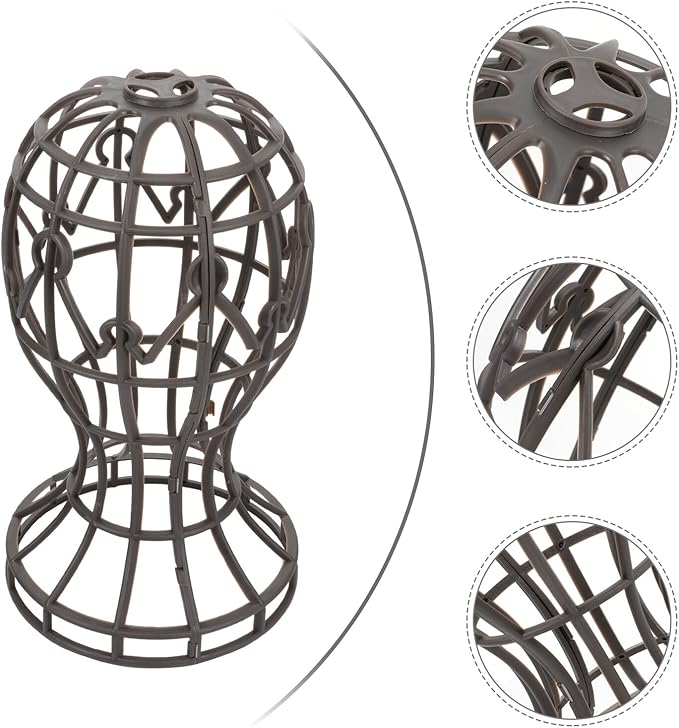 2Pcs Wig Head Stand Display Hat Holder for Women Plastic Mannequin for Wig Making Hair Styling Salon Home Travel and Hairdressing Practice