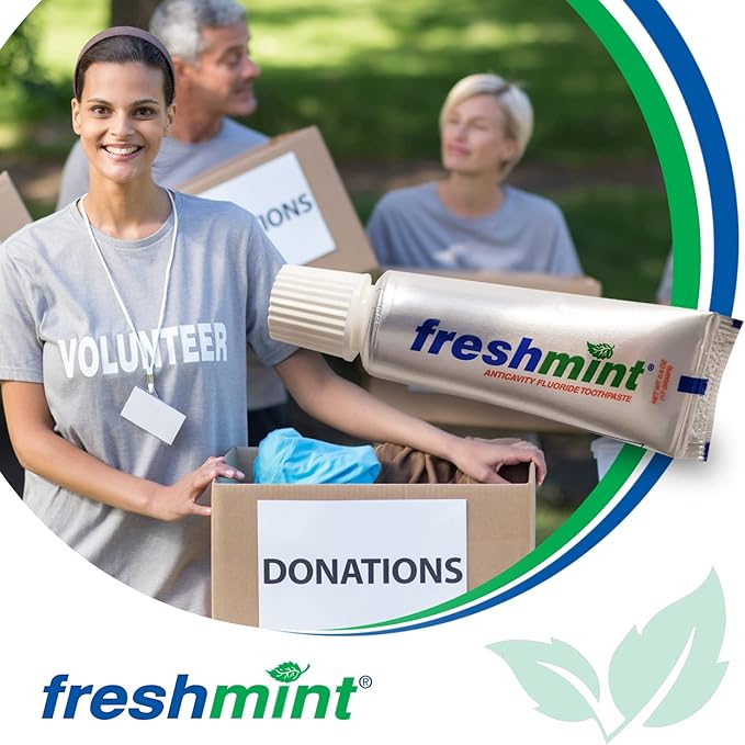 144 Tubes of Freshmint 0.6 oz. Anticavity Fluoride Toothpaste Metallic Tube Tubes do not have Individual Boxes for Extra Savings Travel Size