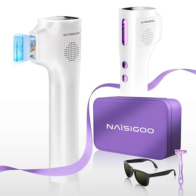 Laser Hair Removal Device for Women and Men IPL Painless Sapphire Laser Hair with 40°F Ice-Cooling System Safe for Body Treatment Long-Lasting Hair Removal from Home Face Legs Back Bikini Line