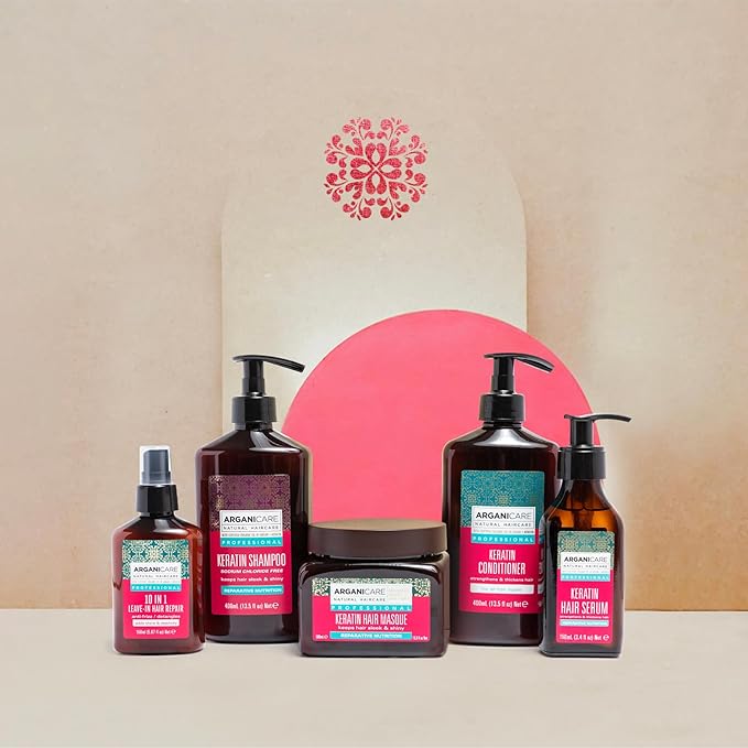 Arganicare | Keratin Range | REPAIR AND NUTRITIOUS MASK | With Organic Keratin | Nourishes Thickens &amp Protects | Fortifies &amp Regenerates the internal fiber | Dry and Damaged Hair | 16.91 fl o