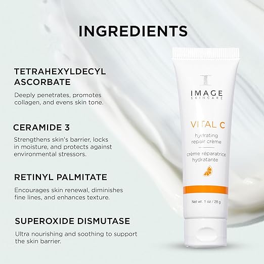 IMAGE Skincare VITAL C Hydrating Repair Cr?me Face Night Cream Moisturizer with Hyaluronic Acid for Dry Skin