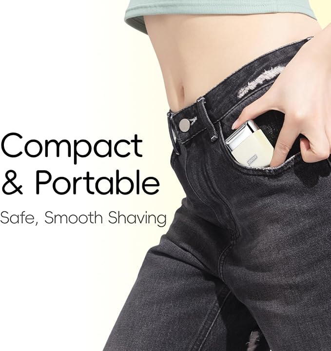 yoose Electric Razors for Women IPX7 Alloy Body Bikini Trimmer for Women (USB-C Trimmer Comb Multi Shaving Modes) Portable Size Porcelain White