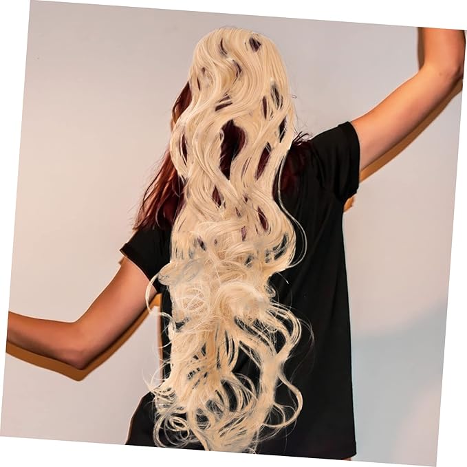 Baluue 4pcs Wavy Hair Extensions for Women Natural Look Clip Hair Pieces Comfortable for Unique Hairstyles Easy to Use