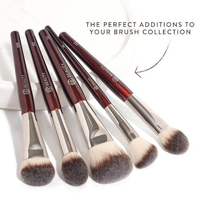 BK BEAUTY - CORE LINE EXTENSION FACE SET (5PC) - Professional Makeup Brush Set for Liquid Cream &amp Powder | Premium Makeup Brushes for Flawless Application