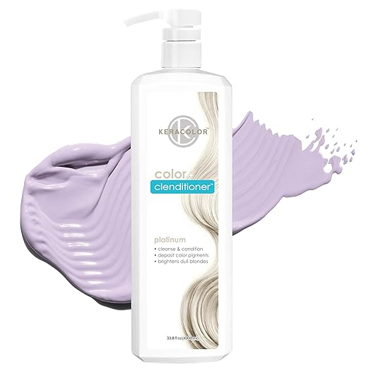 Keracolor Color + Clenditioner 3-in-1 Color-Depositing Conditioner Gentle Cleansing Conditioner Infusing Semi-Permanent Hair Color 9 Shades 33.8 Fl Oz