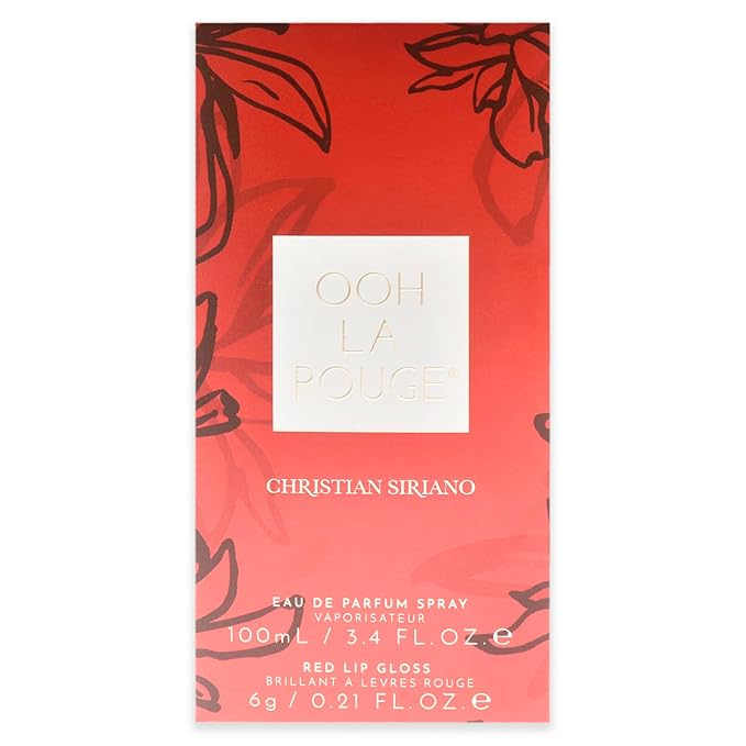 Christian Siriano Ooh La Rouge for Women - 2 Pc Gift Set 3.4 oz EDP Spray 0.21oz Red Lip Gloss