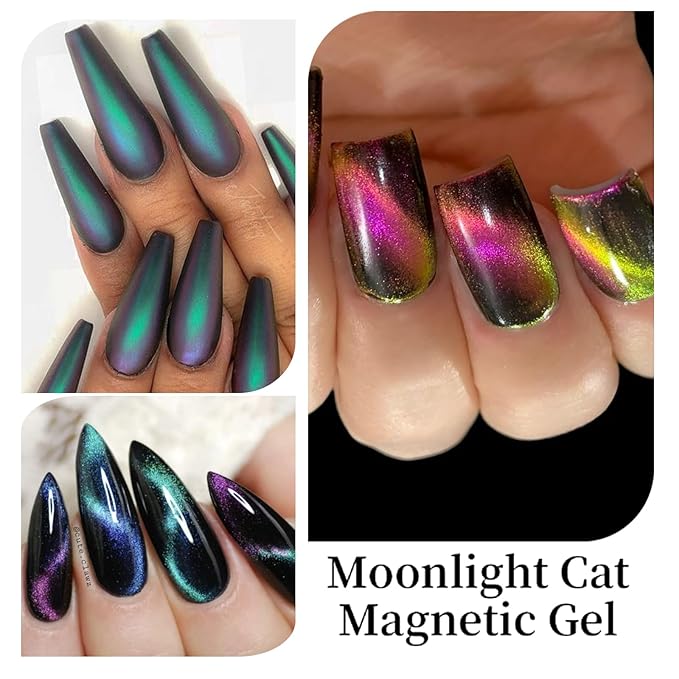 Major Dijit 10 Colors Cat's Eye Nail Polish Set 7.5ml/Bottle - Easy to Create 3D Glitter Effect - Long Lasting and Fast Drying - Salon Level Nail Art Experience