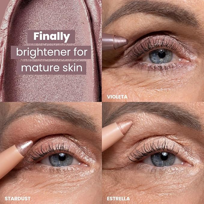 PRIME PROMETICS PrimeEyes Eye Brightener for Mature Women ? Creamy Eye Shadow Sticks ? Easy Application Quick Eye Lift Effect ? Hypoallergenic Long Wear Water-Resistant (Violeta)
