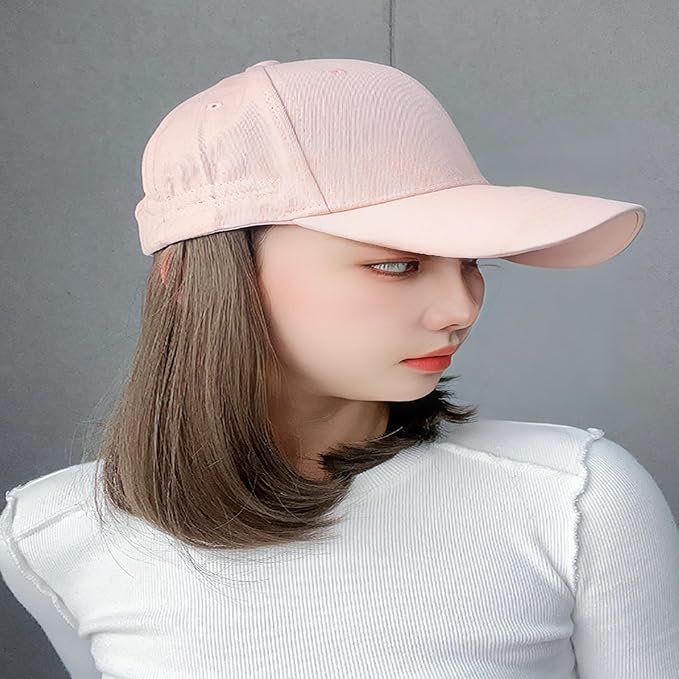 Women's Hat wig Duck Tongue hat collarbone Hair Straight hair inner Buckle wig Baseball Cap Sun Hat Wave Curly Hair