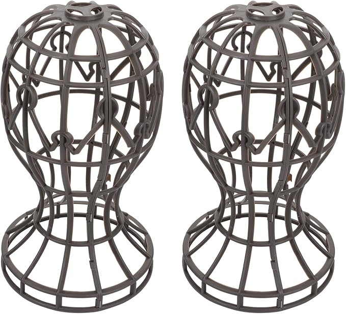 2Pcs Wig Holder Display Stand for Women Stable Plastic Wig Head Stand for Styling Braiding and Drying Multipurpose Salon and Travel Accessory Hats Glasses and Headpieces