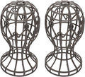 DOITOOL 2Pcs Portable Wig Head Stand Display Holder for Hair Styling and Salon Use Lightweight Plastic Wig Stand Hats Headdress and Travel Storage