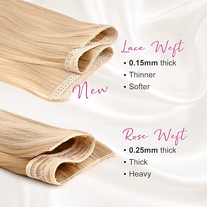 REECHO Clip in Hair Extensions 5PCS Blonde Hair Extensions 24 Thick Long Loose Waves hair extensions HE002 Invisible Lace Weft Natural Soft Hairpieces for Women ? Dark Ash Blonde