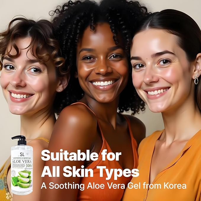 CUTIE MANGO Aloe Vera Soothing Gel 1000ml (35.27oz) | Quick Hydration &amp Moisturizing | Natural Aloe Vera | Face Hair Body After Shave Korean Daily Skincare All Skin Types Family Size (Made in Kore