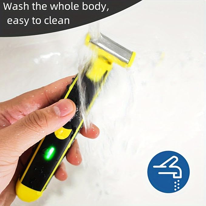 2024 New Full Body Washed Wet and Dry Shaver Full Body Men's Electric Shaver Wash Wet and Dry Double Shave Dry Wet Waterproof Mens Rotary Facial Shaver Ergonomic Body Shaver (1PC)