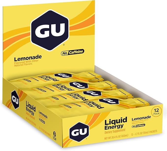 GU Energy Liquid Energy Gel With Complex Carbohydrates Vegan Gluten-Free and Dairy-Free On-the-Go Energy for Any Workout 12-Count Lemonade