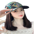 Women's Hat wig Duck Tongue hat collarbone Hair Straight hair inner Buckle wig Baseball Cap Sun Hat Wave Curly Hair