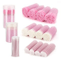 1500 PCS Eyelash Extension Supplies Kit 500 Spoolies Mascara Wands 500 Lip Brushes 500 Micro Swabs Pink Disposable Eyelash Brushes Makeup Applicator Tool with 3 Reusable Containers