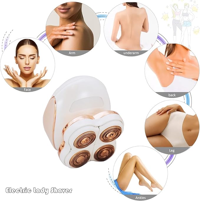 Electric Razors for Women Legs Electric Shaver for Women Legs Painless Bikini Underarm Arm Hair Razors Cordless Hair Removal Device for Woman (Pink)