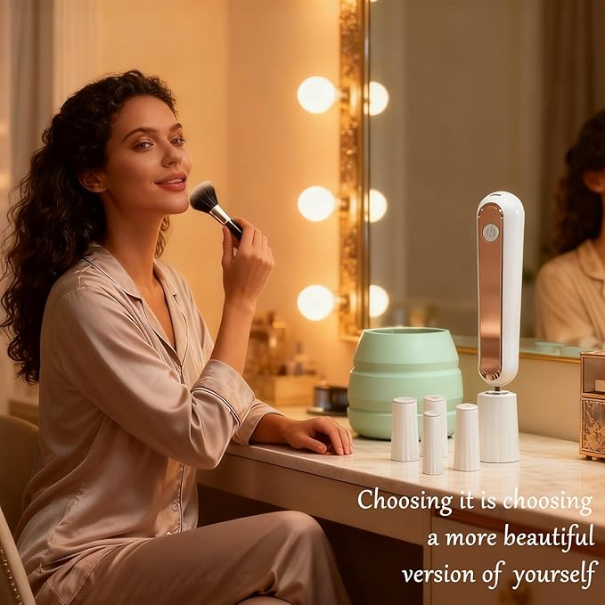 Electric Makeup Brush Cleaner Machine Integrated Cleaning and Drying Makeup Brushes &amp Tools Low-Frequency Make Up Brush Cleaner Machine