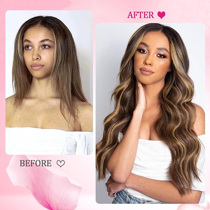 Human Hair Extensions for Women 24inch 125g Straight Clip in Hair Extensions Real Human Hair Soft &amp Natural Handmade Human Hair Clip in Extensions Black Women #P427