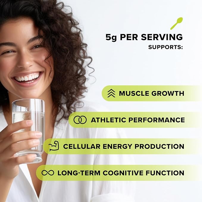 Complement Creatine Monohydrate Micronized Powder for Women and Men (5g 60 Servings) Pre Workout Post Workout Muscle Recovery Brain Health Longevity- Vegan Unflavored