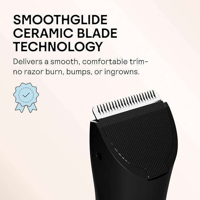 MERIDIAN The Trimmer Original - Body Hair Trimmer for Men Electric Shaver for Pubic Hair Chest Legs &amp Bikini Waterproof &amp Rechargeable Onyx