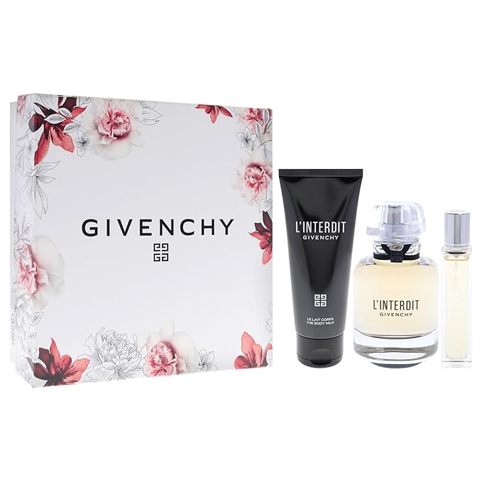 Givenchy LInterdit for Women - 3 Pc Gift Set 2.7oz EDP Spray 0.42oz EDP Spray 2.5oz Body Milk