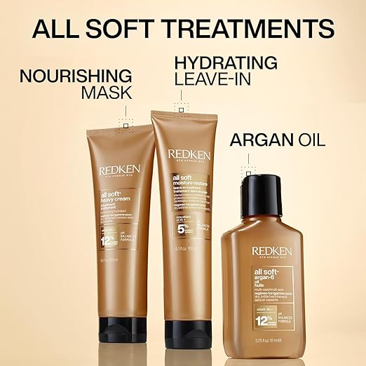 Redken All Soft Heavy Cream Mask Treatment- Moisturizing Deep Conditioner Treatment For Dry Hair Softens and Smooths Hair With Argan Oil