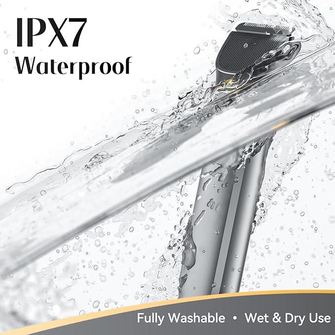 KINGTEE 5-in-1 Electric Bikini Trimmer for Women ? IPX7 Waterproof Shaver Cordless Body &amp Facial Razors for Women Ceramic Blades USB-C Rechargeable Painless Hair Removal Kit (Light Black)
