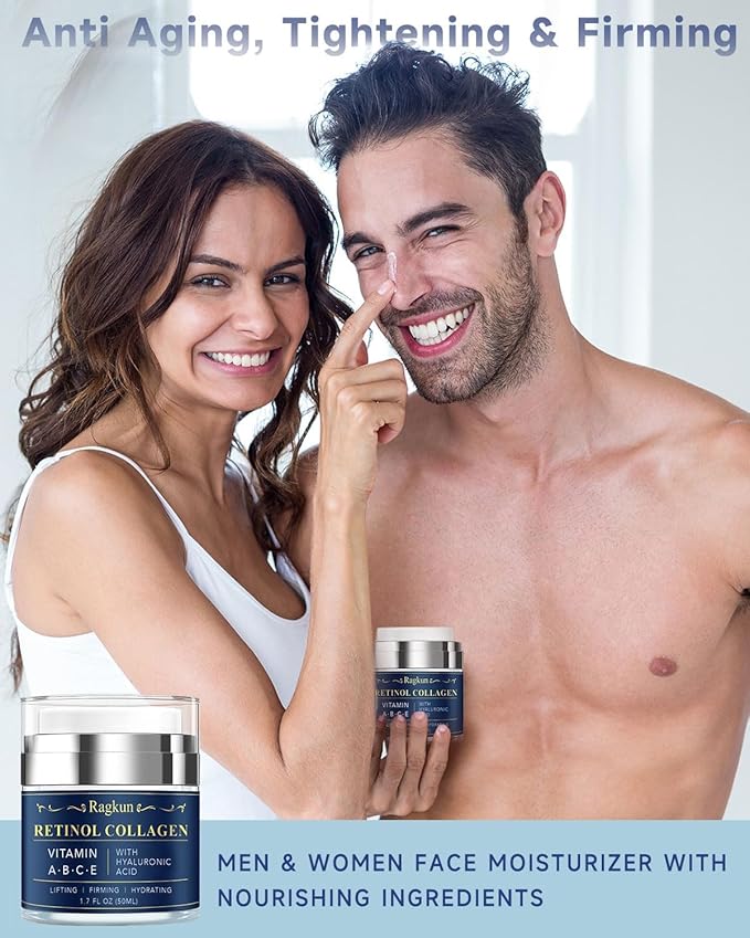 Retinol Cream for Face Collagen Neck Creams for Tightening and Firming Anti Aging Day &amp Night Facial Moisturizer for Women &amp Men Instant Face Lift Wrinkle Cream 1.7 fl. oz with Vitamin C Se