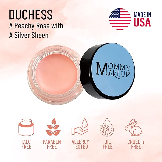 Mommy Makeup Any Wear Creme Eyeshadow - Waterproof Crease-Proof Long Lasting High Pigment Oil-free - Cream to Powder for Eyes Cheeks &amp Lips (Duchess)